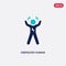 Two color energized human vector icon from feelings concept. isolated blue energized human vector sign symbol can be use for web,