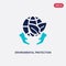 Two color enviromental protection vector icon from charity concept. isolated blue enviromental protection vector sign symbol can