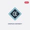 Two color european conformity vector icon from logo concept. isolated blue european conformity vector sign symbol can be use for