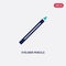 Two color eyeliner pencils vector icon from fashion concept. isolated blue eyeliner pencils vector sign symbol can be use for web