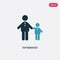 Two color fatherhood vector icon from kids and baby concept. isolated blue fatherhood vector sign symbol can be use for web,