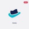 Two color fedora vector icon from fashion concept. isolated blue fedora vector sign symbol can be use for web, mobile and logo.