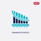 Two color finances statistics descending bars graphic vector icon from business concept. isolated blue finances statistics