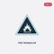 Two color fire triangular vector icon from signs concept. isolated blue fire triangular vector sign symbol can be use for web,