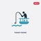 Two color fisher fishing vector icon from sports concept. isolated blue fisher fishing vector sign symbol can be use for web,