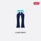 Two color flare pants vector icon from clothes concept. isolated blue flare pants vector sign symbol can be use for web, mobile