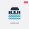 Two color flooded home vector icon from meteorology concept. isolated blue flooded home vector sign symbol can be use for web,