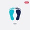 Two color foot vector icon from general concept. isolated blue foot vector sign symbol can be use for web, mobile and logo. eps 10