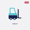 Two color forklift vector icon from delivery and logistic concept. isolated blue forklift vector sign symbol can be use for web,