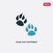 Two color four toe footprint vector icon from nature concept. isolated blue four toe footprint vector sign symbol can be use for