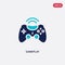 Two color gameplay vector icon from blogger and influencer concept. isolated blue gameplay vector sign symbol can be use for web,