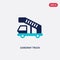 Two color gangway truck vector icon from airport terminal concept. isolated blue gangway truck vector sign symbol can be use for