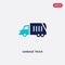 Two color garbage truck vector icon from cleaning concept. isolated blue garbage truck vector sign symbol can be use for web,