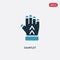 Two color gauntlet vector icon from shapes concept. isolated blue gauntlet vector sign symbol can be use for web, mobile and logo