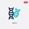 Two color genetic vector icon from chemistry concept. isolated blue genetic vector sign symbol can be use for web, mobile and logo