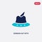 Two color german hat with small feather vector icon from fashion concept. isolated blue german hat with small feather vector sign