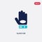 Two color glove for vector icon from american football concept. isolated blue glove for vector sign symbol can be use for web,