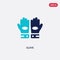 Two color glove vector icon from american football concept. isolated blue glove vector sign symbol can be use for web, mobile and