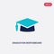 Two color graduation mortarboard vector icon from education concept. isolated blue graduation mortarboard vector sign symbol can