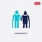 Two color grandparents vector icon from family relations concept. isolated blue grandparents vector sign symbol can be use for web