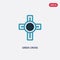 Two color greek cross vector icon from religion concept. isolated blue greek cross vector sign symbol can be use for web, mobile