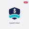 Two color guaranty shield vector icon from e-commerce and payment concept. isolated blue guaranty shield vector sign symbol can be