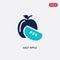 Two color half apple vector icon from ecology concept. isolated blue half apple vector sign symbol can be use for web, mobile and