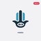 Two color hamsa vector icon from religion concept. isolated blue hamsa vector sign symbol can be use for web, mobile and logo. eps