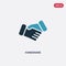 Two color handshake vector icon from strategy concept. isolated blue handshake vector sign symbol can be use for web, mobile and