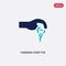 Two color hanging over the key vector icon from gestures concept. isolated blue hanging over the key vector sign symbol can be use