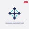 Two color hexagonal interconnections vector icon from business and analytics concept. isolated blue hexagonal interconnections