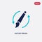 Two color history brush vector icon from general concept. isolated blue history brush vector sign symbol can be use for web,