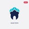 Two color holed tooth vector icon from dentist concept. isolated blue holed tooth vector sign symbol can be use for web, mobile