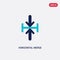 Two color horizontal merge vector icon from arrows concept. isolated blue horizontal merge vector sign symbol can be use for web,