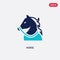 Two color horse vector icon from wild west concept. isolated blue horse vector sign symbol can be use for web, mobile and logo.