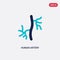 Two color human artery vector icon from human body parts concept. isolated blue human artery vector sign symbol can be use for web