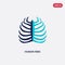 Two color human ribs vector icon from human body parts concept. isolated blue human ribs vector sign symbol can be use for web,