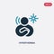 Two color hyperthermia vector icon from sauna concept. isolated blue hyperthermia vector sign symbol can be use for web, mobile