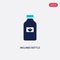 Two color inclined bottle vector icon from beauty concept. isolated blue inclined bottle vector sign symbol can be use for web,