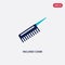 Two color inclined comb vector icon from beauty concept. isolated blue inclined comb vector sign symbol can be use for web, mobile