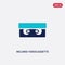 Two color inclined videocassette vector icon from cinema concept. isolated blue inclined videocassette vector sign symbol can be