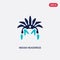 Two color indian headdress vector icon from culture concept. isolated blue indian headdress vector sign symbol can be use for web