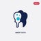 Two color inner tooth vector icon from dentist concept. isolated blue inner tooth vector sign symbol can be use for web, mobile