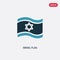 Two color israel flag vector icon from religion concept. isolated blue israel flag vector sign symbol can be use for web, mobile