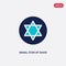 Two color israel star of david vector icon from cultures concept. isolated blue israel star of david vector sign symbol can be use