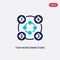 Two color item interconnections vector icon from business concept. isolated blue item interconnections vector sign symbol can be