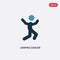 Two color jumping dancer vector icon from sports concept. isolated blue jumping dancer vector sign symbol can be use for web,