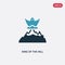 Two color king of the hill vector icon from other concept. isolated blue king of the hill vector sign symbol can be use for web,