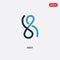 Two color knot vector icon from nautical concept. isolated blue knot vector sign symbol can be use for web, mobile and logo. eps