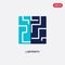 Two color labyrinth vector icon from greece concept. isolated blue labyrinth vector sign symbol can be use for web, mobile and